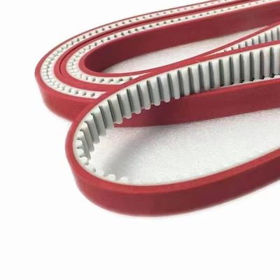 T5/T10 Trapesium Pull Down Tooth Karet Timing Belt Terbaik Merah Sabuk bergigi tertutup dengan Lapisan