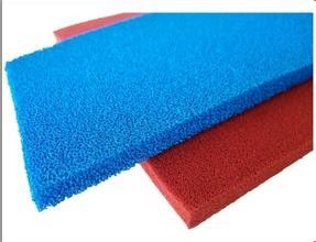 Merah Biru Silikon Spons Lembar Food Grade Silikon Lembaran Karet Terbuka Sel Untuk Meja Besi