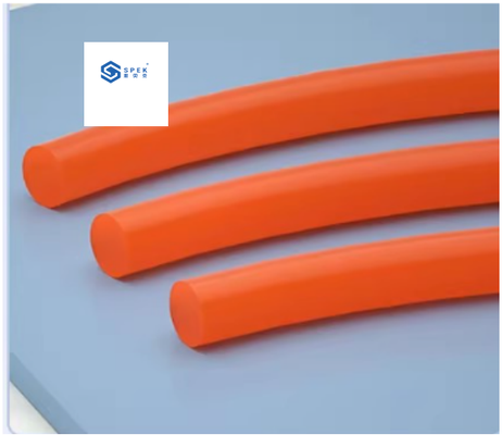 Orange solid PU smooth-top round conveyor belt