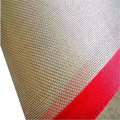 Metal Lace PTFE Mesh Conveyor Belt Alkali Gratis Tahan Panas Ketebalan 0.55mm